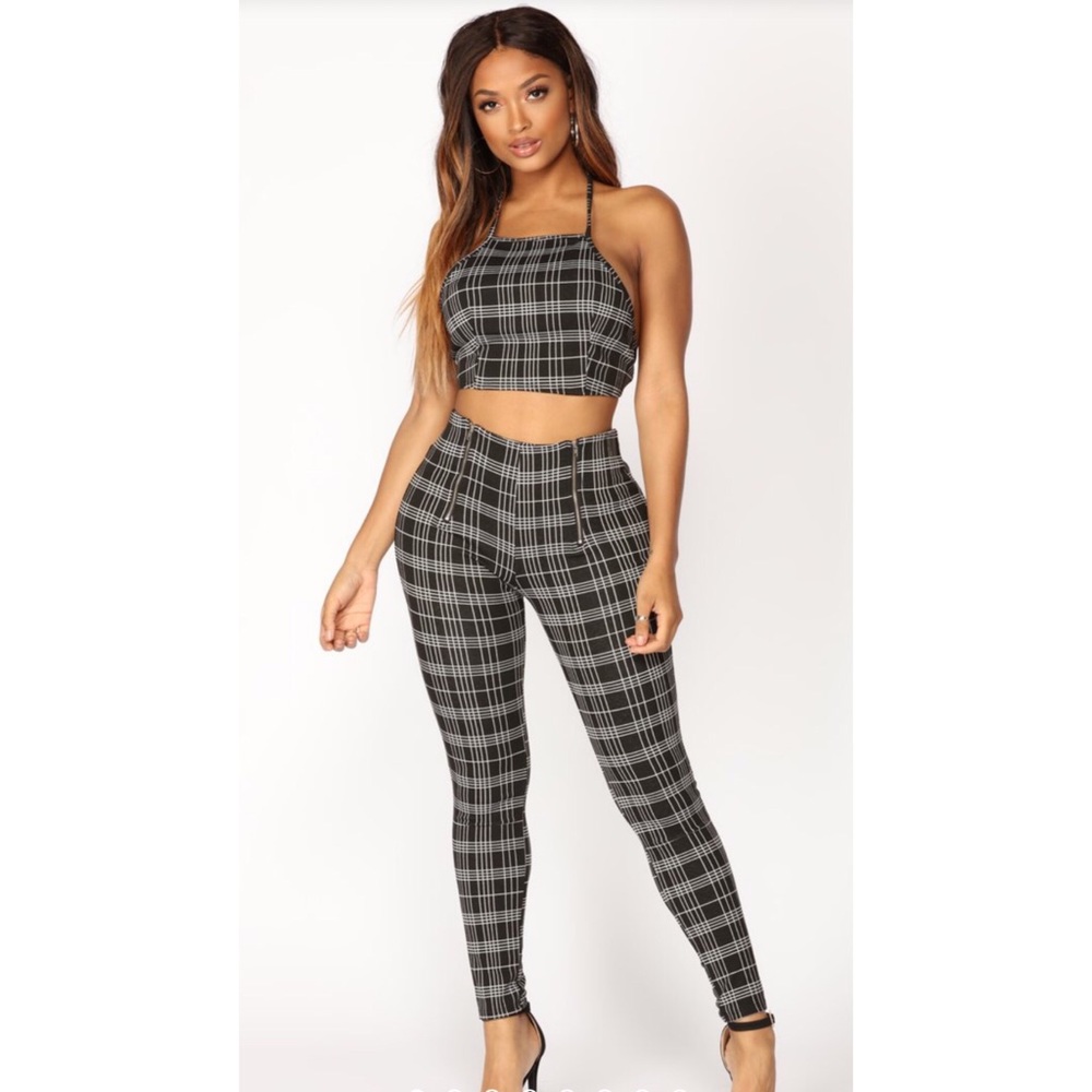 Fashion nova Regina Matching Set Black/White XL